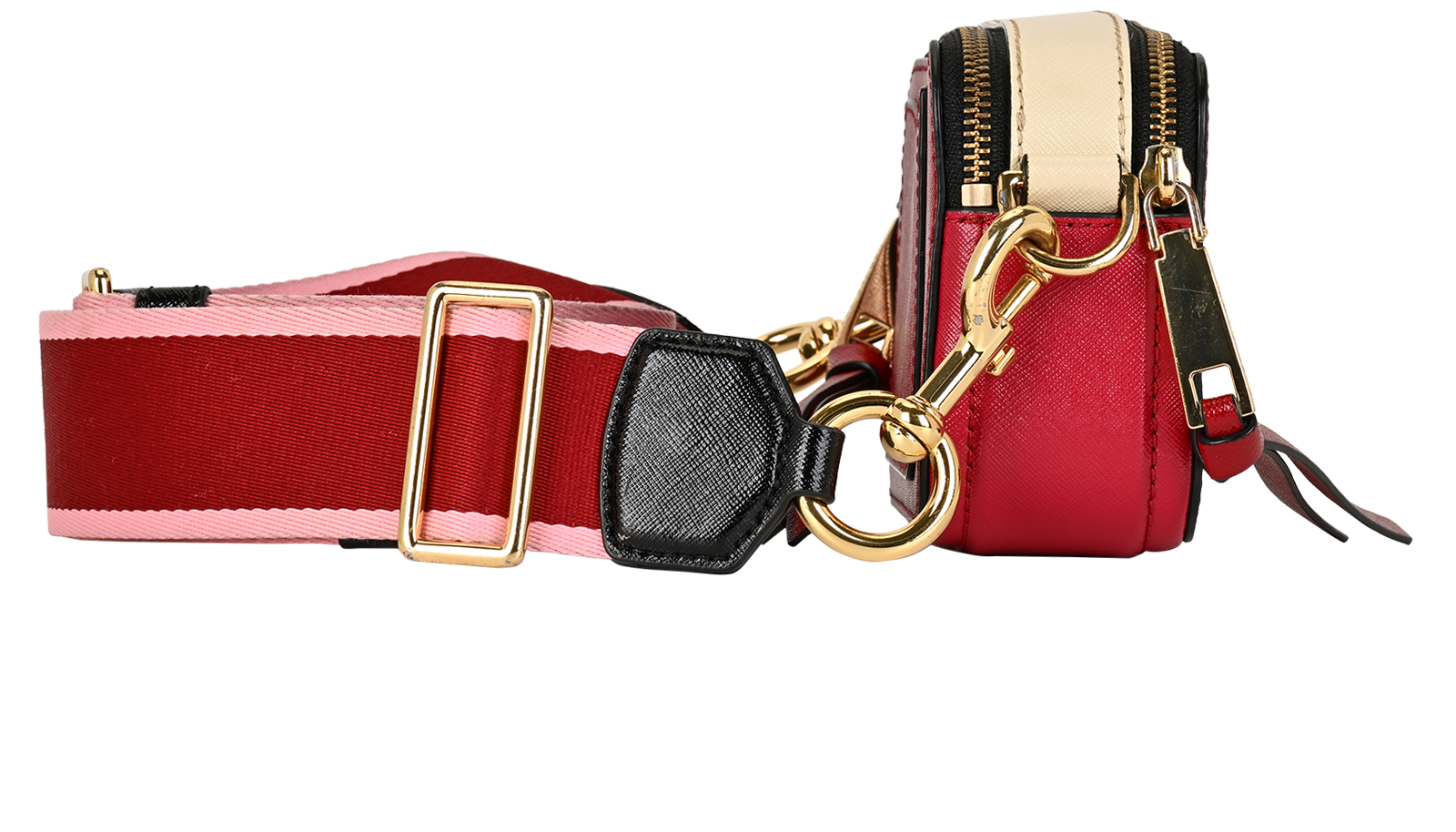 The Snapshot, &pound;150, Handbags, Pink/Red, Leather, Side view